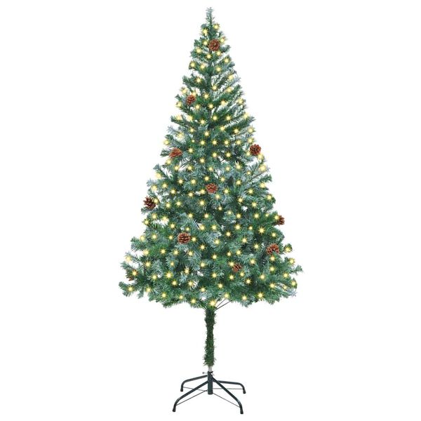 vidaXL Kunstkerstboom met 300 LED Groen 180 cm PVC en Staal
