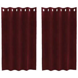 vidaXL Verduisterende gordijnen 2 st Wijnrood 140 x 140 cm fluweel