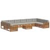 vidaXL Sofa-Sets 11 pcs Natuurlijk en Lichtgrijs Massief Acaciahout