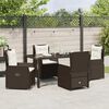 vidaXL Tuin eettafelset 5 pcs Bruin poly rattan
