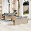 vidaXL 7-delige Loungeset met kussens poly rattan gemengd beige