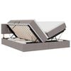 vidaXL Bed met LED-striplichten met hoofdeinde Taupe 180 x 200 cm Stof