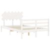 vidaXL Bedframe met hoofdbord massief hout wit 120x200 cm
