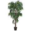 vidaXL Kunstplant mangoboom 300 bladeren 80 cm groen