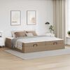 vidaXL Bedframe met matras met matras 2 pcs Tan PVC