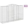 vidaXL Schanskorven 15 st gewelfd 300x50x180/200 cm ijzer