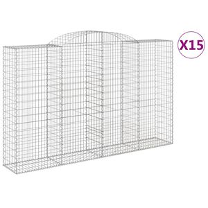 vidaXL Schanskorven 15 st gewelfd 300x50x180/200 cm ijzer
