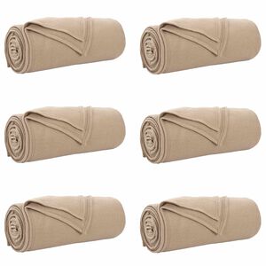 vidaXL Kleden 6 st Camel 200 x 150 cm 2.61 kg Fleece