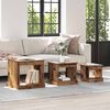 vidaXL Salontafel 3 pcs Oud Hout Bewerkt hout