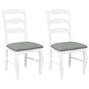 vidaXL Eetkamerstoelen met kussens 2 stuks wit massief hout rubber