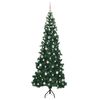 vidaXL Hoek Kunstkerstboom met 300 LED Groen 240 cm PVC en Metaal