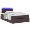 vidaXL Ottoman bed met matras en LED's 120x190 cm stof donkerbruin
