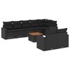 vidaXL 9-delige Loungeset met kussens poly rattan zwart