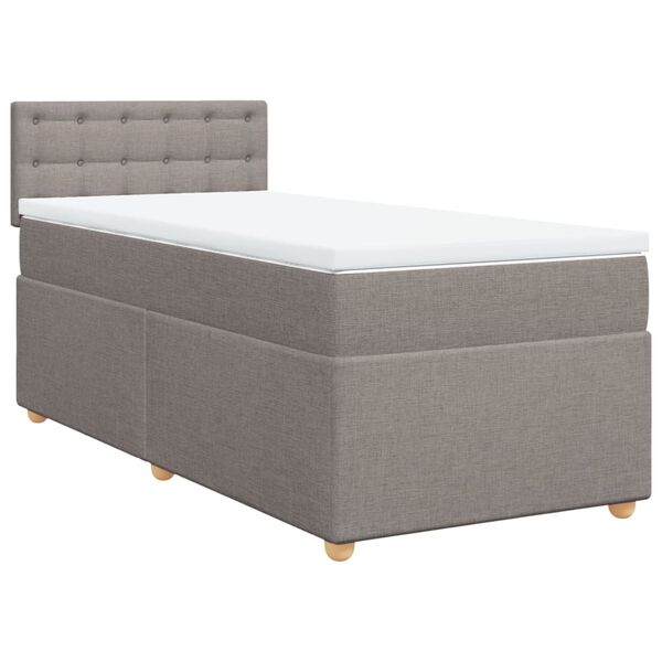 vidaXL Boxspring met matras stof taupe 100x200 cm