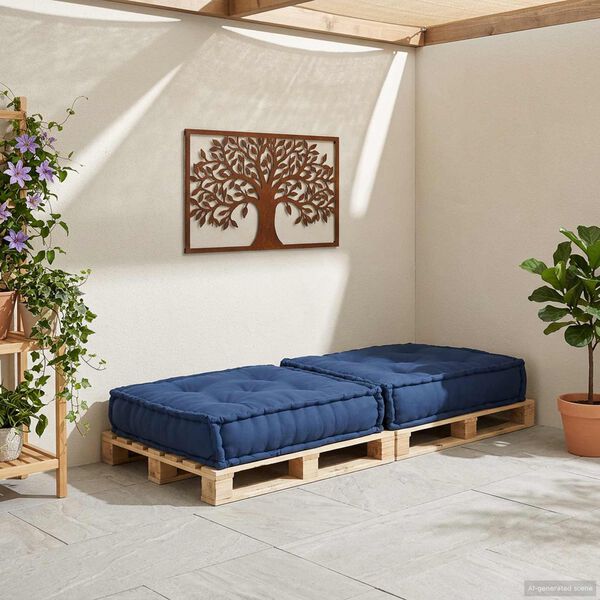 vidaXL Modulair Sofabet Indigo 70 x 70 x 36 cm Stof