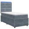 vidaXL LED Boxspring Bed met Matras Donkergrijs 80 x 200 cm Fluweel