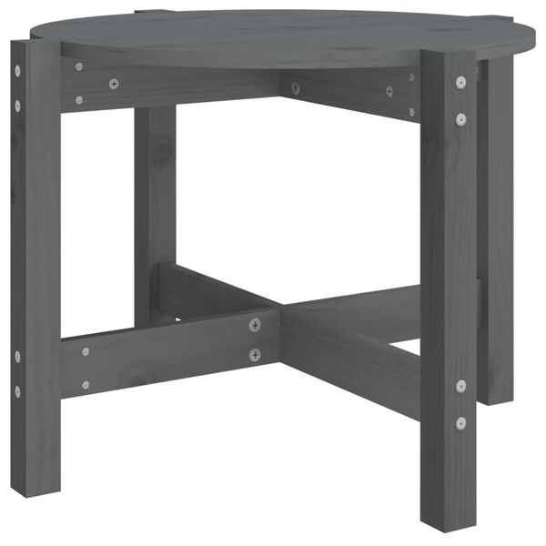 vidaXL Salontafel &Oslash; 62,5x45 cm massief grenenhout grijs