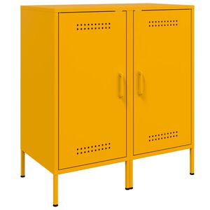 vidaXL Dressoirs 2 st 36x39x79 cm staal mosterdgeel