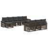 vidaXL Tuinbankenset 10 st 10-zits Grijs en Donkergrijs poly rattan