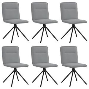 vidaXL Eetkamerstoelen 6 st stof lichtgrijs