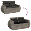 vidaXL 6-delige Loungeset met kussens poly rattan grijs