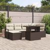 vidaXL Tuin Sofa Set met opslag 7 pcs Bruin Poly riet
