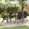 vidaXL Tuin eettafelset 5 pcs Bruin Gepoedercoat staal