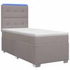 vidaXL Boxspringbed met matras met hoofdeinde Taupe 90 x 190 cm Stof