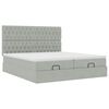 vidaXL Ottoman bed met matrassen en LED's 180x200cm fluweel lichtgrijs