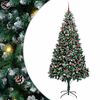 vidaXL Kunstkerstboom Groen 210 cm PVC en Staal en Plastic