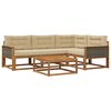vidaXL Buiten bankenset met kussen 5 pcs Natuurlijk en Beige