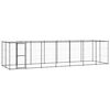 vidaXL Hondenkennel met dak 16,94 m&sup2; staal