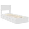 vidaXL Opslag bed met hoofdeinde met lade Wit 75 x 190 cm Bewerkt hout