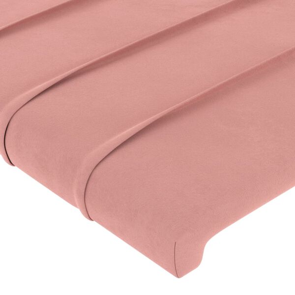 vidaXL Hoofdbord roze 100x5x118/128 cm fluweel