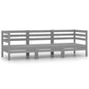 vidaXL 3-delige Loungeset massief grenenhout grijs