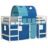 vidaXL Kinderhoogslaper met tunnel 90x200 cm massief grenenhout blauw