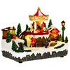 vidaXL Kerstdorp met carrousel SALO 25,5 x 16 x 21,5 cm Kunststof