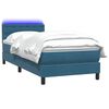 vidaXL Boxspring met matras en LED fluweel donkerblauw 100x210 cm