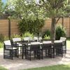 vidaXL Tuin eettafelset 9 pcs Zwart poly rattan