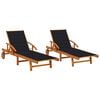 vidaXL Ligstoelen 2 st met kussens massief acaciahout