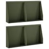 vidaXL Keerwand 4 st 40 x 12 x 30 cm Staal Olijfgroen