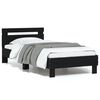 vidaXL Bedframe met hoofdeinde bewerkt hout zwart 90x190 cm