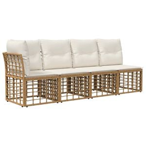 vidaXL 4-Zits Tuin Sofa met Linker Arm 4 st 4-Aantal zitplaatsen