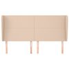 vidaXL Hoofdbord met randen 163x23x118/128cm kunstleer cappuccinokleur