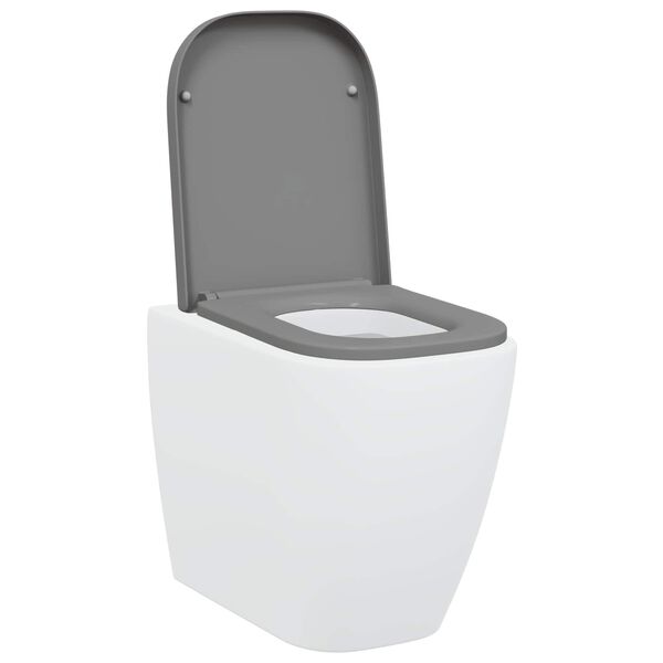 vidaXL Toiletzitting Grijs 44,5 x 35 x 3,6 cm Duroplast