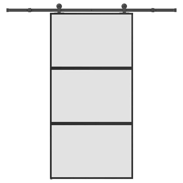 vidaXL Schuifdeur met beslag 102,5x205 cm gehard glas en aluminium