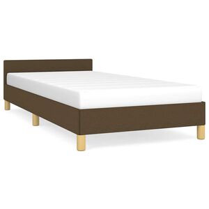 vidaXL Bedframe zonder matras 100x200 cm stof donkerbruin