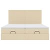 vidaXL Ottoman bed met matrassen 160x200cm stof cr&egrave;mekleurig