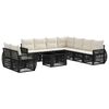 vidaXL Tuinbankenset 10 st Zwart en Cream Wit poly rattan