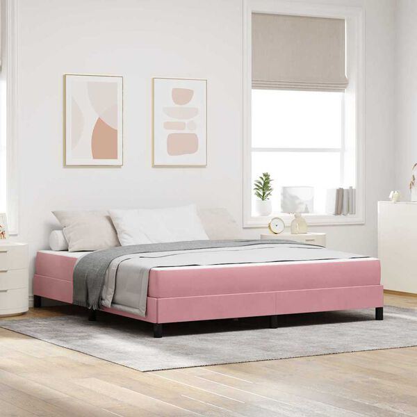 vidaXL Boxspringbed met matras Roze 180 x 220 cm Stof